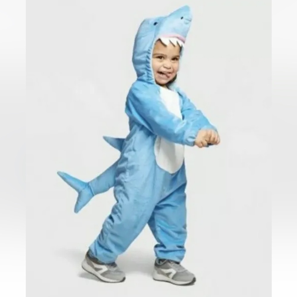 Plush Baby Shark Halloween Costume Jumpsuit Size 0-6 Months